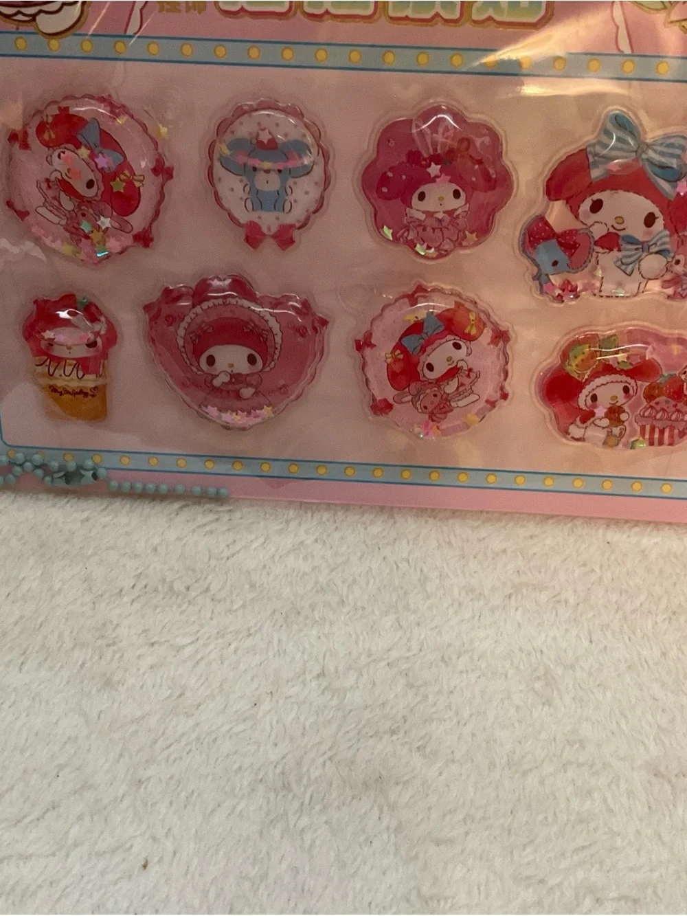 Cute Pink Puffy Character Sticker Set by My Melody Style